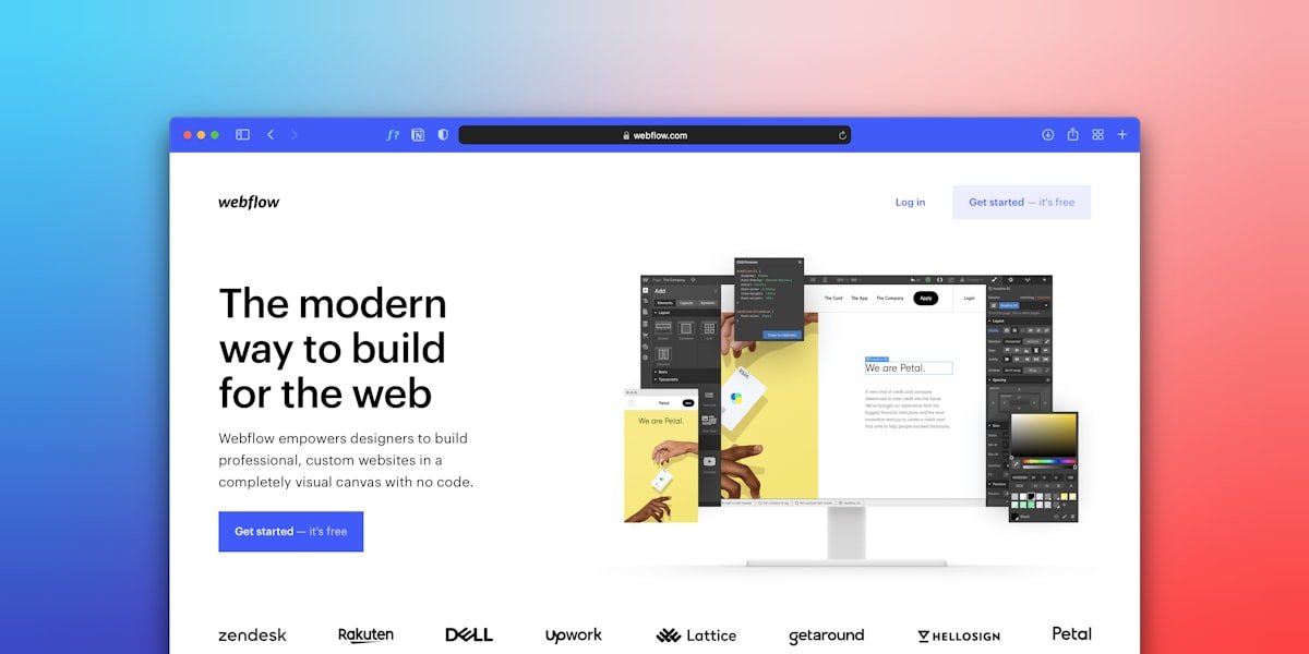 Layar menampilkan desain website company profile modern