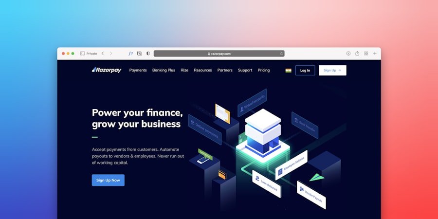 Tampilan website company profile di layar komputer